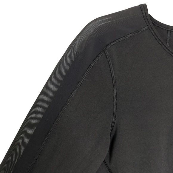 ATHLETA Mesh Sleeve Stealth Athletic Top with Thumbholes Black Size S - Picture 6 of 12
